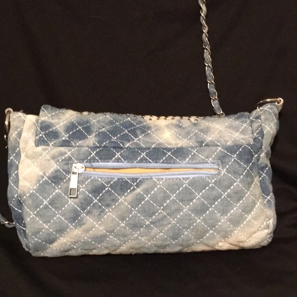 Studded Denim Crossbody Bag • NWOT - Picture 3 of 4